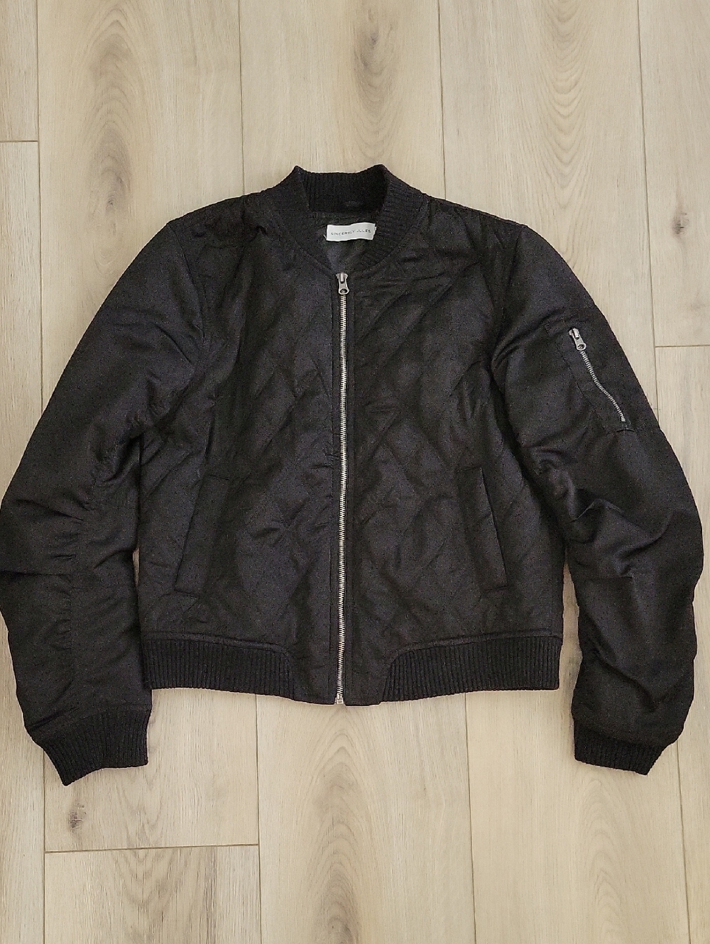 Sincerely Jules Black Quilted Bomber Jacket